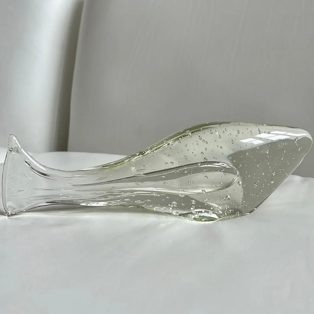 Bubble Clear Glass Fish Paperweight / Decor Art
